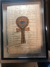 3 Quadro Papiro egiziano autentico con vetro e cornice effetto 3D