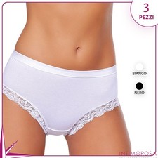 Slip donna midi Jadea 532 in cotone modal e pizzo 3 pezzi