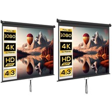 HOMCOM Schermo per Proiettore 100/120" 4:3 Regolabile a Soffitto e Parete