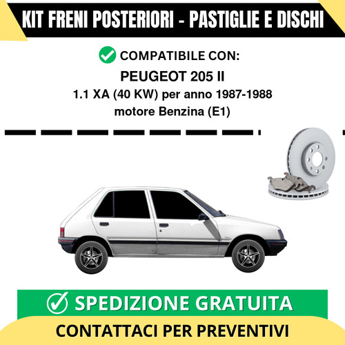 Kit freni posteriori peugeot - kit,
