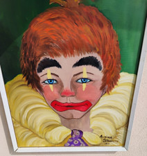 vecchio quadro PAGLIACCIO CLOWN BUFFONE SALTINBANCO