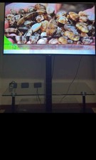 televisore usato 55 pollici porta televisore con rotelle e mensole in vetro 