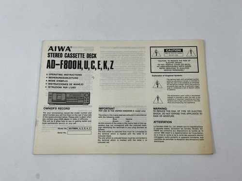 Aiwa f800 stereo cassette - aiwa, ad-f800
