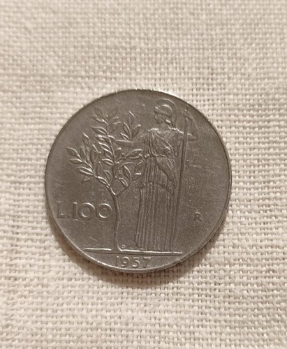 Moneta 100 lire - moneta, 1957