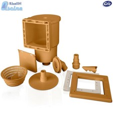 AR100W SKIMMER GRE PER PISCINA FUORI TERRA EFFETTO LEGNO CON BOCCHETTA CESTELLO