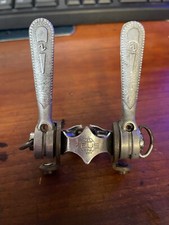 Vintage ZEUS Criterium Clamp-On Downtube Shifters, 28.6mm, with Globe Logo (??)