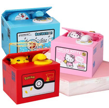 Salvadanaio Elettronico Pokemon Hello Kitty Doraemon con musica Ruba Monete
