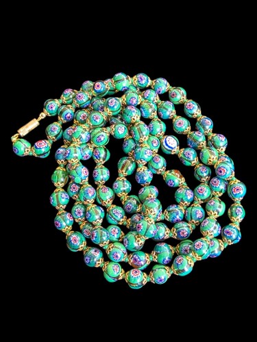 Collana flapper verde vetro - flapper,