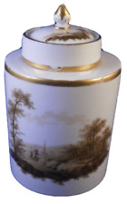 Antico vaso da tè scenico porcellana Fuerstenberg 18tC porcellana scena teiera