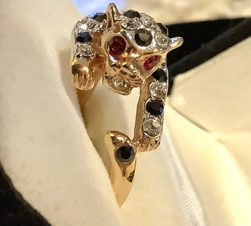 Anello pantera 18k piatto - anello,