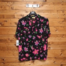 Abito ELENA MIRO' tg. 48 Usato (SA2035) Nero a fiori Vintage