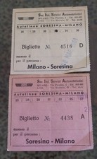 Biglietti Autolinea SISA Andata Ritorno Soresina Milano Milano Soresina 1961