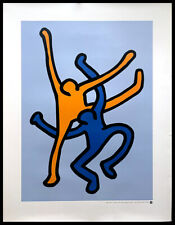 1990ca * Manifesto, Poster Arte "Keith HARING - Untitled - 1989 -Blue and Yellow