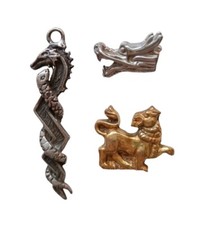 *HH* Lotto Misto Ciondolo Pendente Charm Drago Dragone Dragon Serpente Leone 