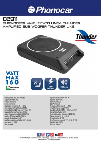 Phonocar 02911 subwoofer - phonocar,