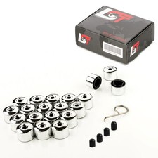 20X Coprivalvole Cerchi Bullone Esagonale Set 17 Mm Cromato Per KIA Auto