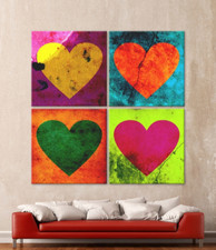 Cuori 4 Astratto Quadro su