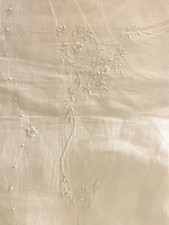 lenzuola matrimoniali vintage Finissimo Puro Lino Ricamate A Mano Fine Anni ‘50