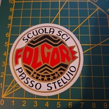 adesivo vintage STICKER kleber scuola sci passo Stelvio folgore
