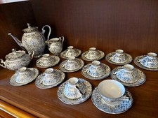 Servizio da tè e caffè porcellana Bavaria originale con decorazioni in argento