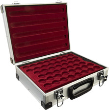 MC.Sammler - Valigetta portamonete in alluminio, con 5 vassoi portamonete per 23