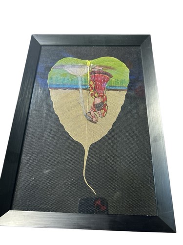 Vintage dipinto mano foglia - dipinto,