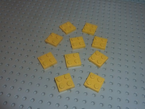 Lego brick yellow 2x2 - 10,