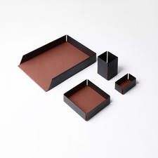Set Scrivania Acciaio Nero e