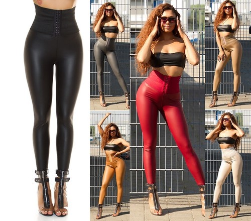 Leggings ecopelle alta in - leggings,