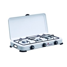 Fornello a gas & gpl Fornellino da Campeggio Portatile Bianco da 1, 2, 3 Fuochi