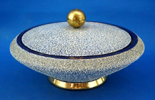 BATIGNANI Firenze Scatola vaso ceramica maiolica pomello bronzo Art Decò 1900 XX