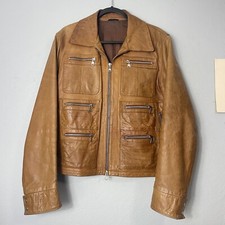 Daniel Alessandrini Giacca Moto Pelle Moto Taglia 50 Uomo Large XL Zip Up