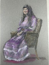 Ritratto di donna in viola su