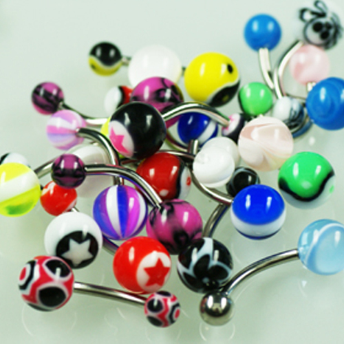 6er bauchnabel piercing set - 6er,