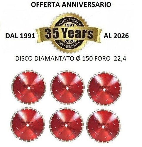 Disco diamantato 150 mm in - d.,