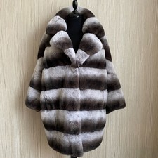 Cappotto donna pelliccia di coniglio vero cincillà rex naturale risvolto giacca invernale soprabito