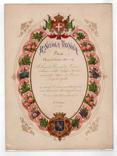 Attestato militare reggia - attestato,