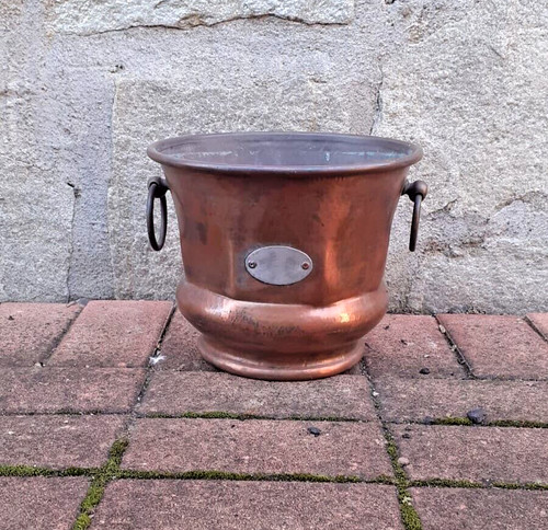Vaso rame battuto mano - vaso,