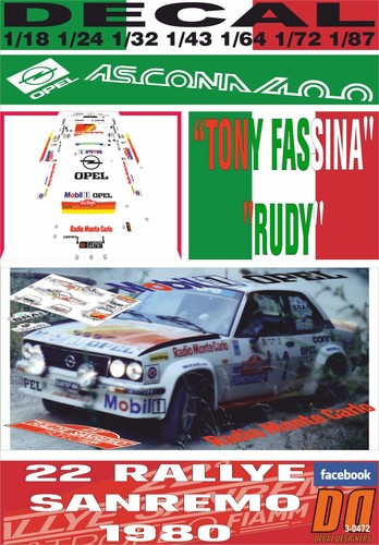 Decal opel ascona - decal, tony
