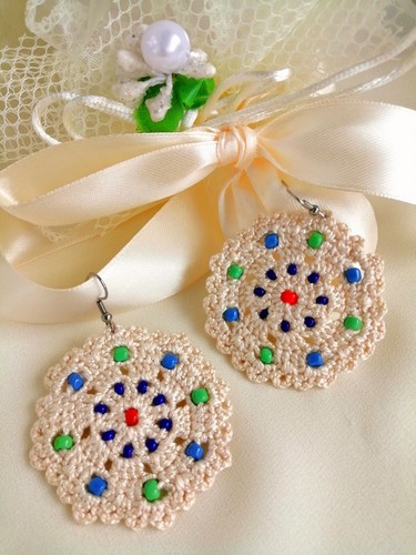 Orecchini crochet handemade - orecchini,