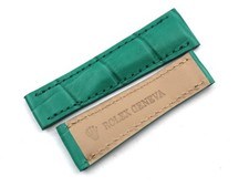 Watch Band Crocodile Veritable Verde Menta 20/16mm Deployante Leather Luxury Top