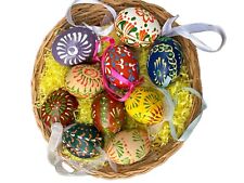 Uova di Pasqua decorazione regalo gift dipinte a mano vere gallina Easter eggs