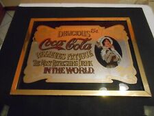 COCA COLA QUADRO A SPECCHIO DECORATIVO con Cornice in ALLUMINIO DORATO-32x42-CLA