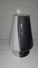 Lampada da tavolo abatjour in vetro di Murano vintage grigia bianca e nera