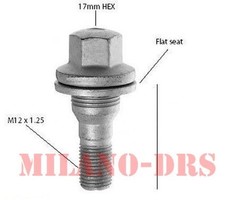 8 BULLONI PIATTO M12x1,25 L=50mm Ch17 CITROEN - PEUGEOT OEM PER DISTANZIALI