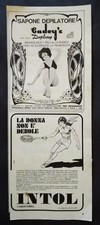 Pubblicita'Advertising Werbung Originale CADEY Sapone Depilatore/INTOL 1965(A10)