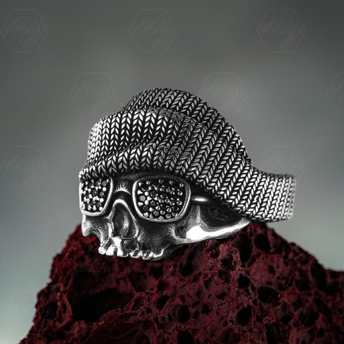 Anello uomo biker - , argento