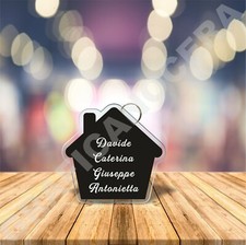 Portachiavi in Plexiglasss Festa del Papà a forma di Casa e Nomi Personalizzati