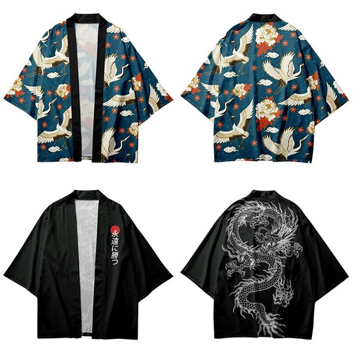 Uomo larga yukata kimono robe - uomo,