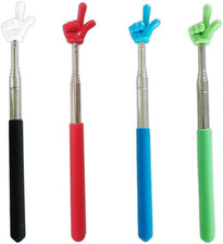 4 Pezzi Bacchetta Telescopica per Insegnanti, Puntatore a Dito per Aula, Acciaio